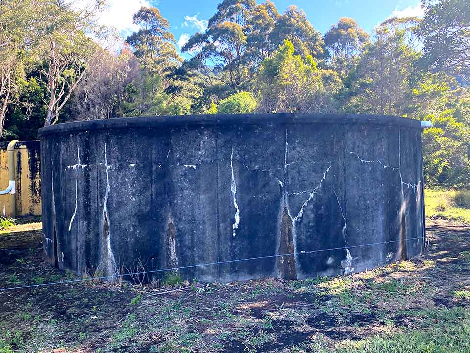 Cracked water tank